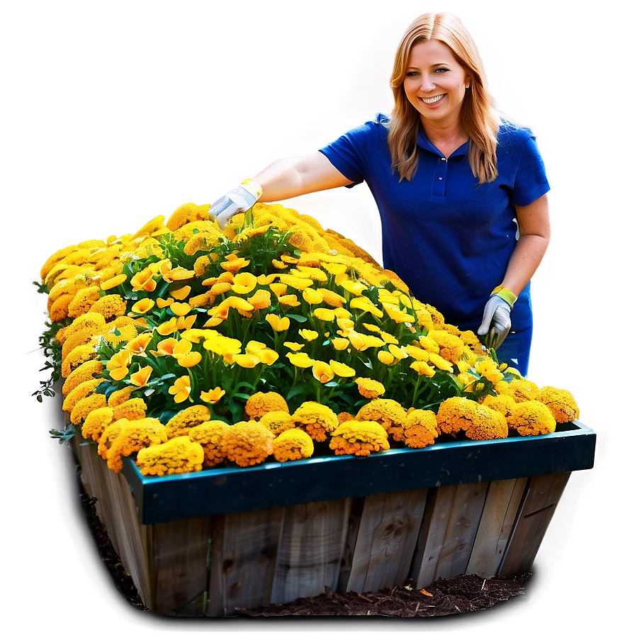 Marigold Garden Bed Png Xtp PNG Image