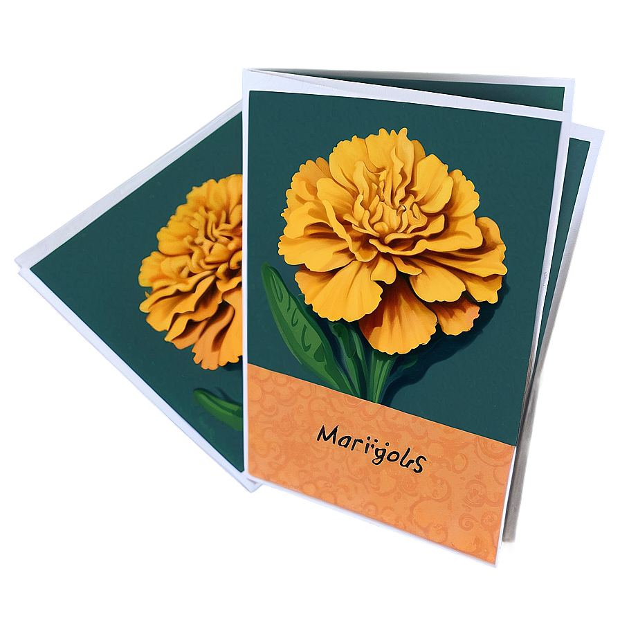 Marigolds Greeting Card Png Adb PNG Image
