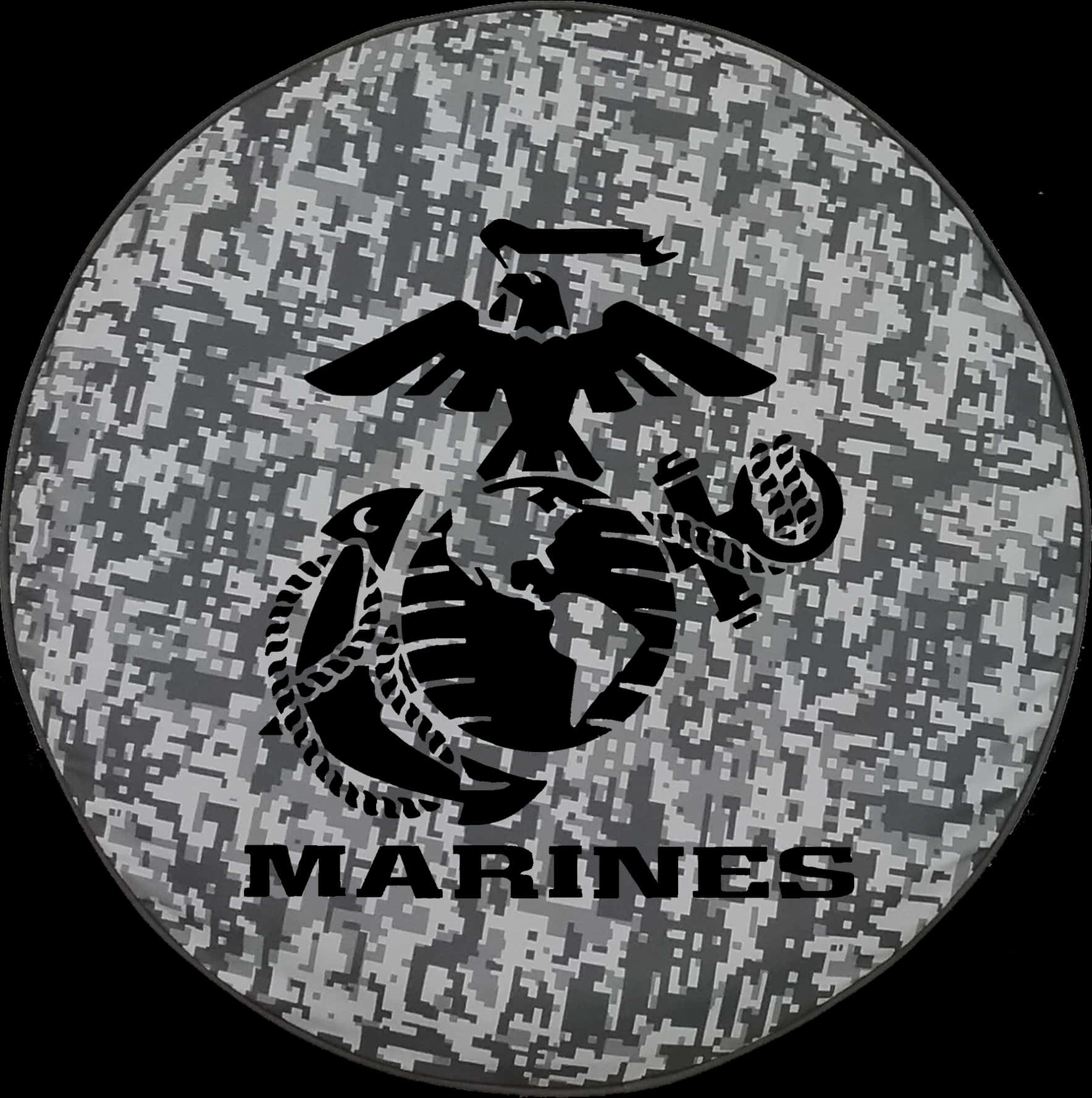 Marines Emblem Digital Camouflage Background PNG Image