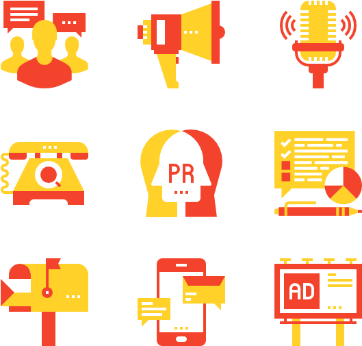 Marketingand Communication Icons PNG Image