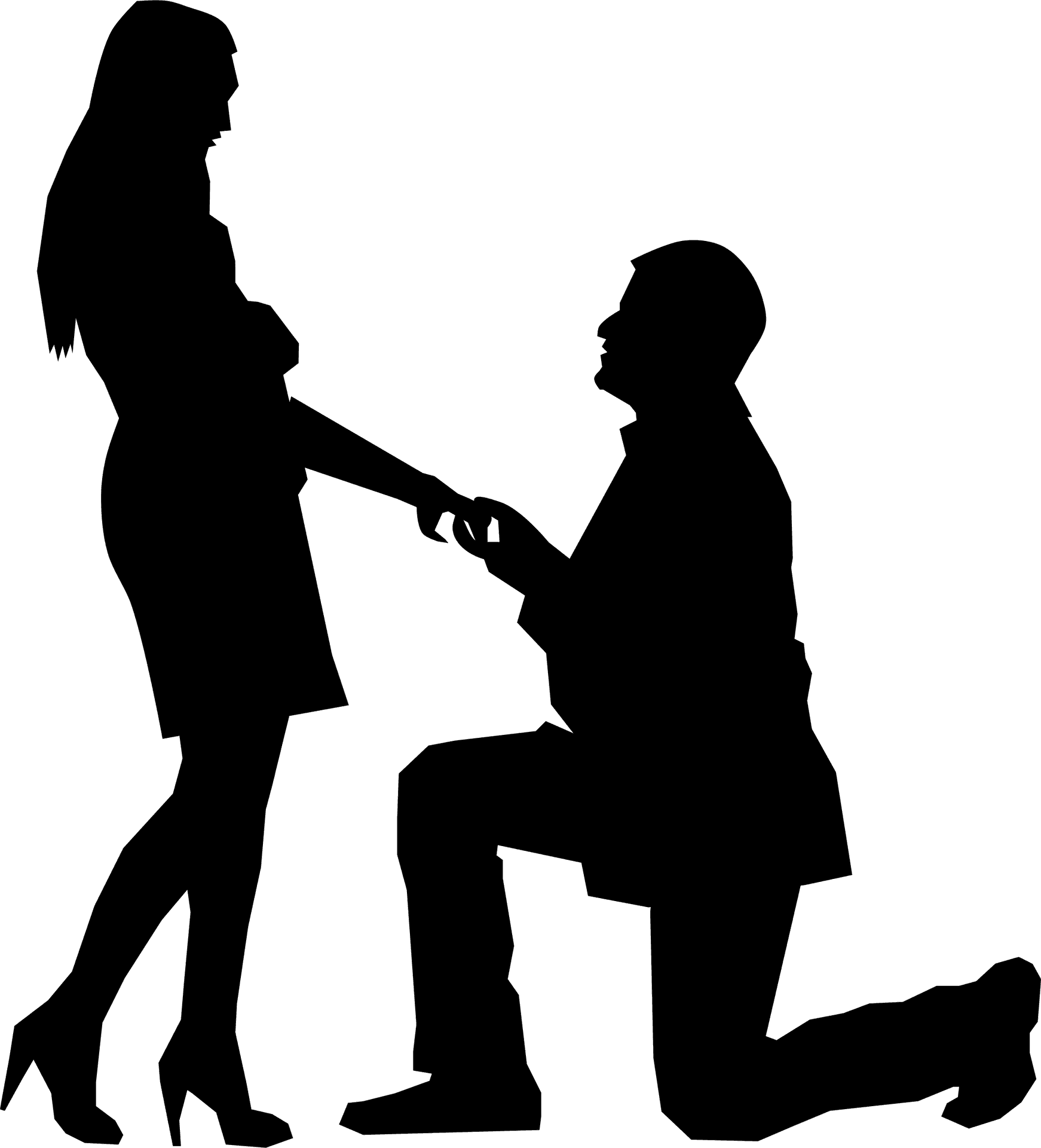 Marriage Proposal Silhouette PNG Image