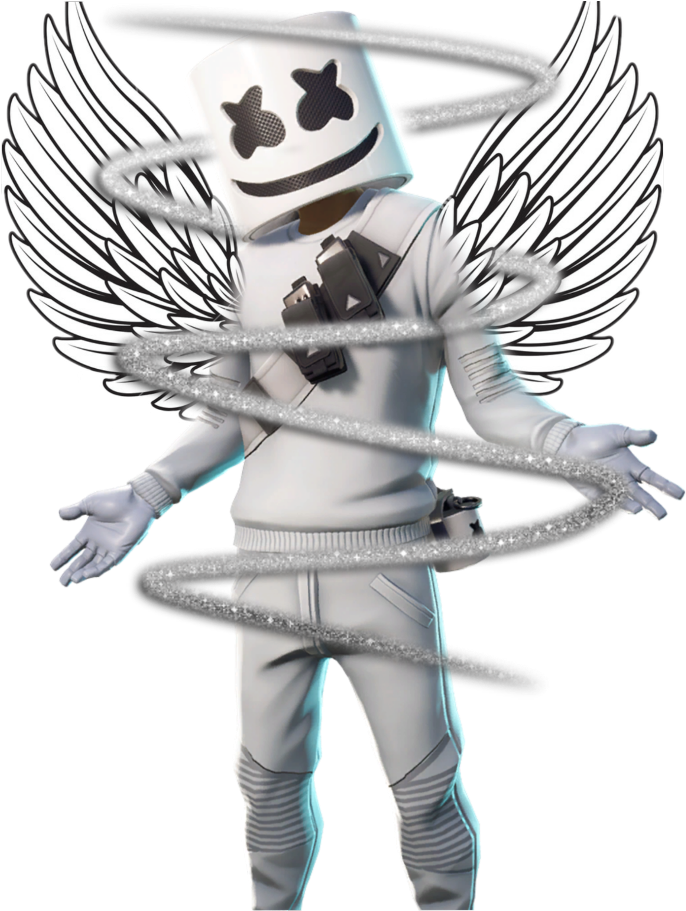 Marshmello Angel Wings Costume PNG Image