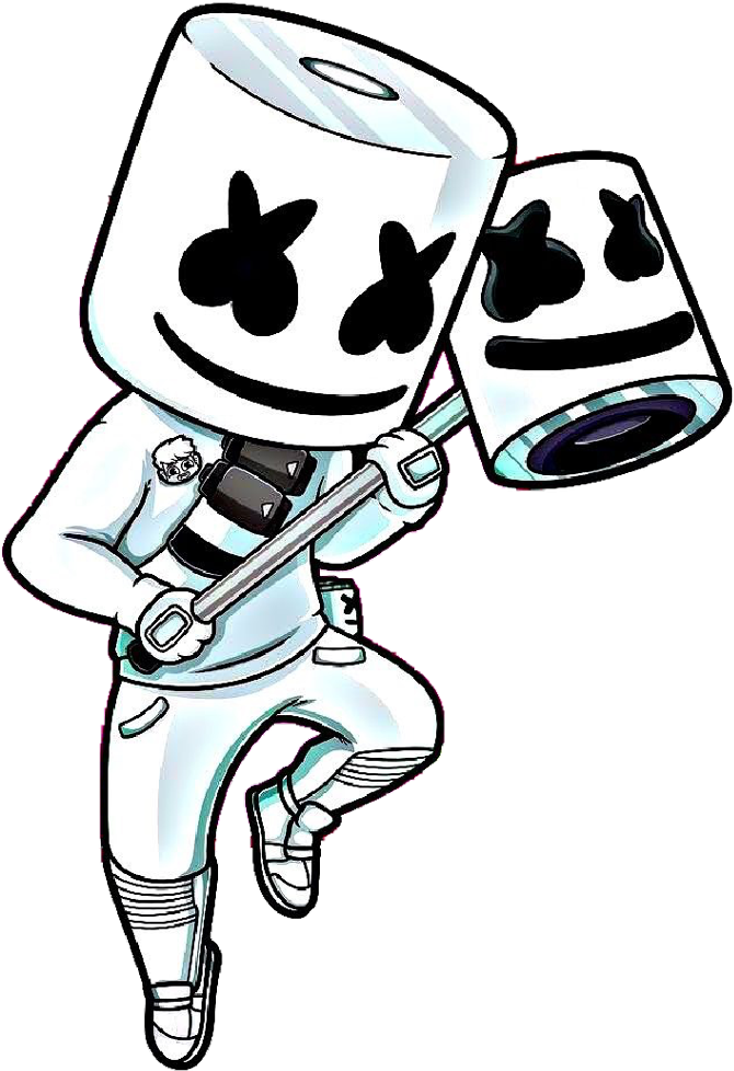 Marshmello D J Cartoon Illustration PNG Image