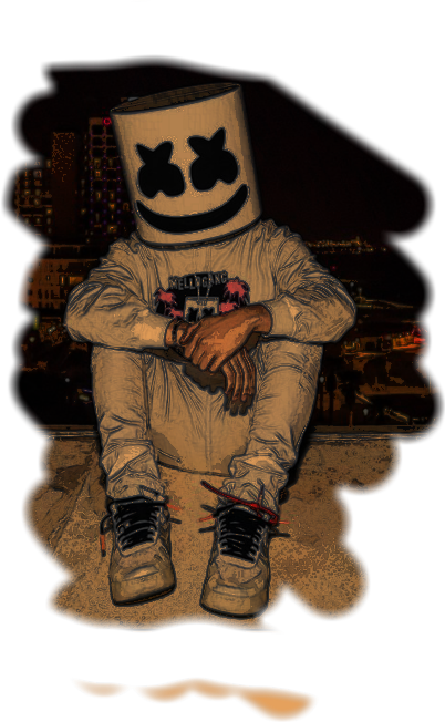 Marshmello D J Costume Pose PNG Image