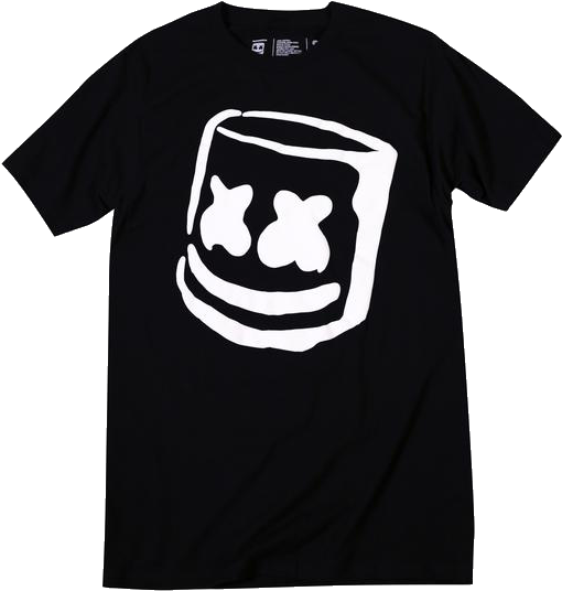 Marshmello Icon Black T Shirt PNG Image