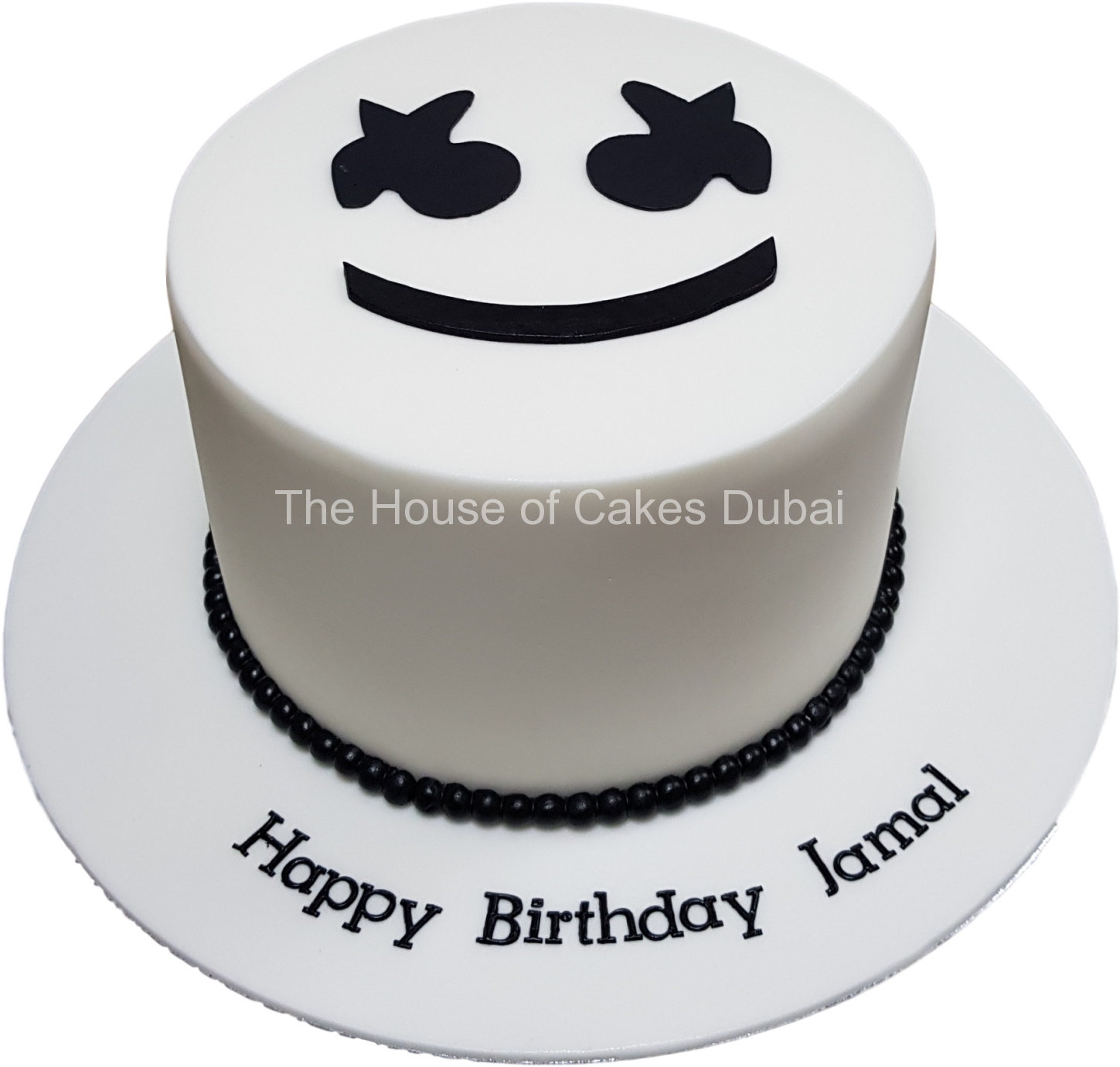 Marshmello Themed Birthday Cake PNG Image