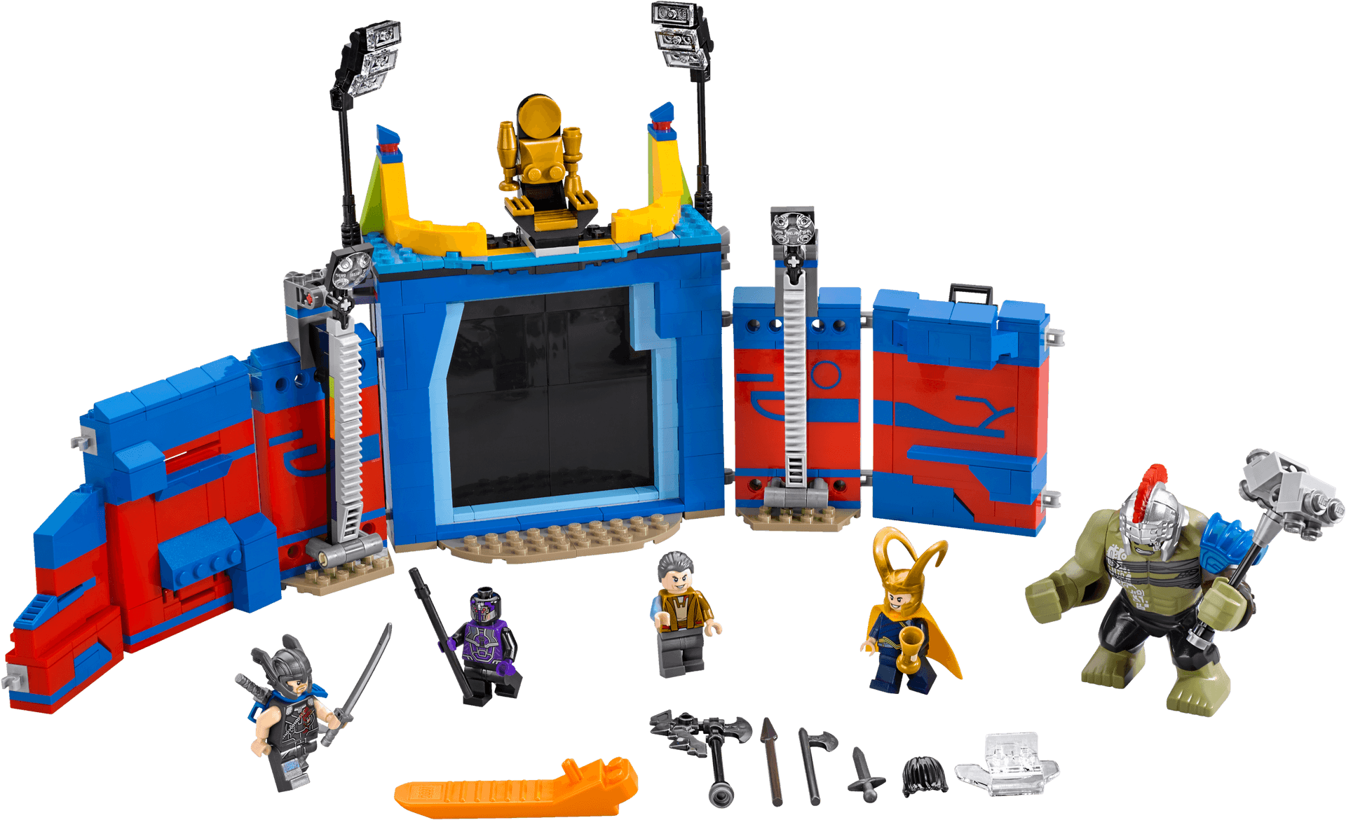 Marvel Themed Lego Setwith Hulkand Characters PNG Image