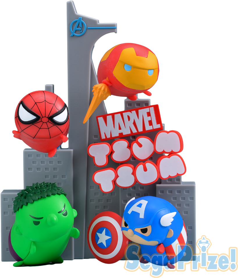 Marvel Tsum Tsum Figurines Display PNG Image