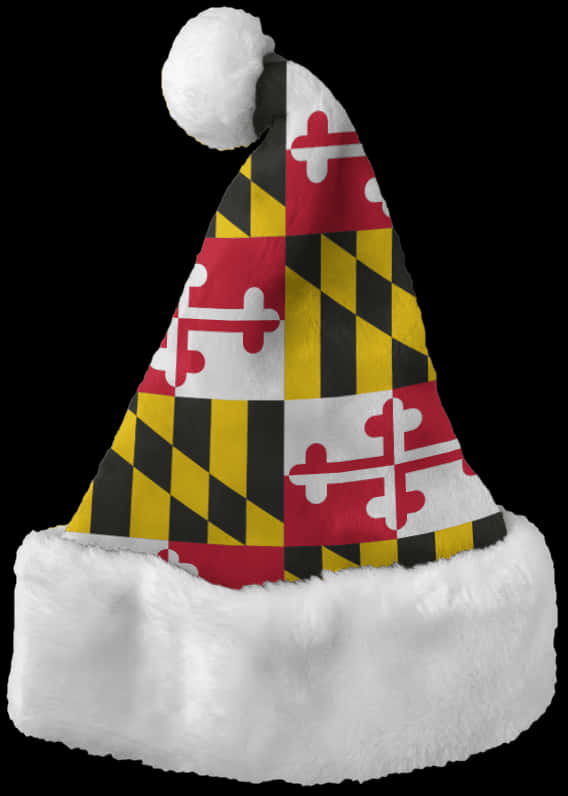 Maryland Flag Santa Hat PNG Image