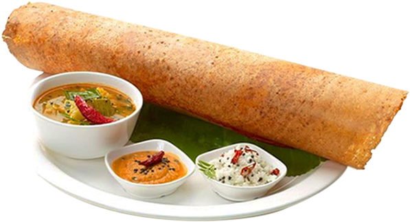 Masala Dosawith Chutneys PNG Image