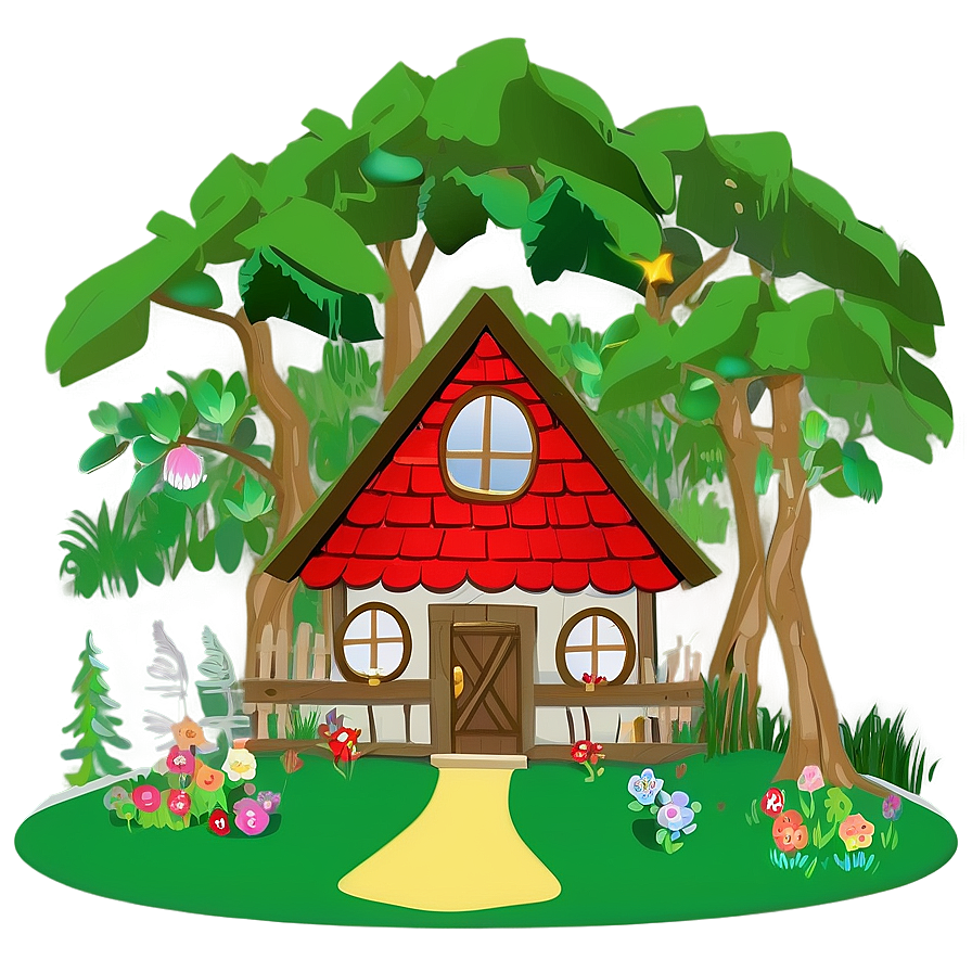 Masha's Forest House Scene Png Hje66 PNG Image