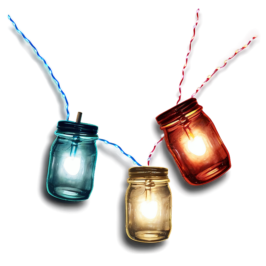 Mason Jar String Lights Png Qng PNG Image