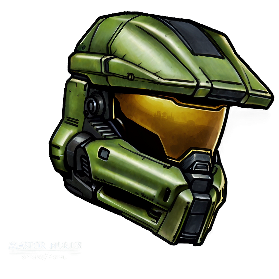 Master Chief Helmet Fan Art Png Yit45 PNG Image