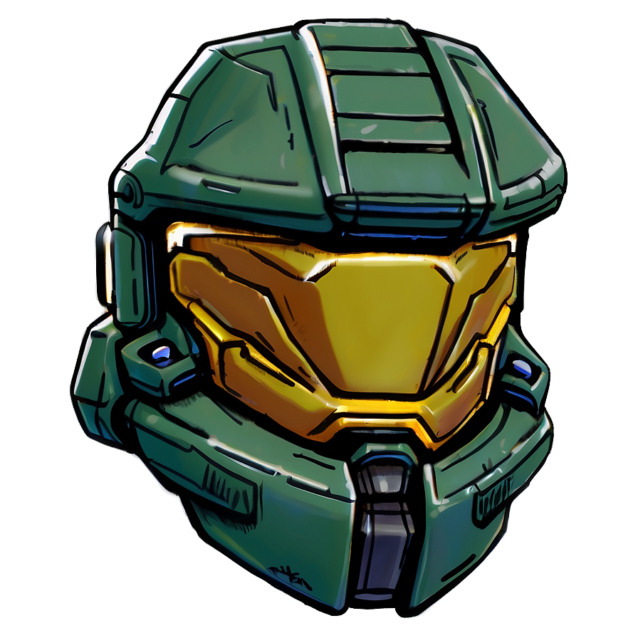 Master Chief Helmet Sketch Png Pqs14 PNG Image