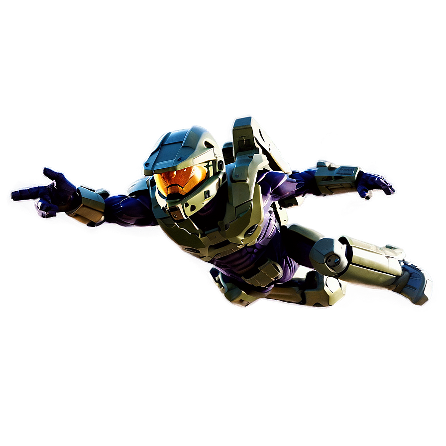 Master Chief Jumping Action Png 40 PNG Image