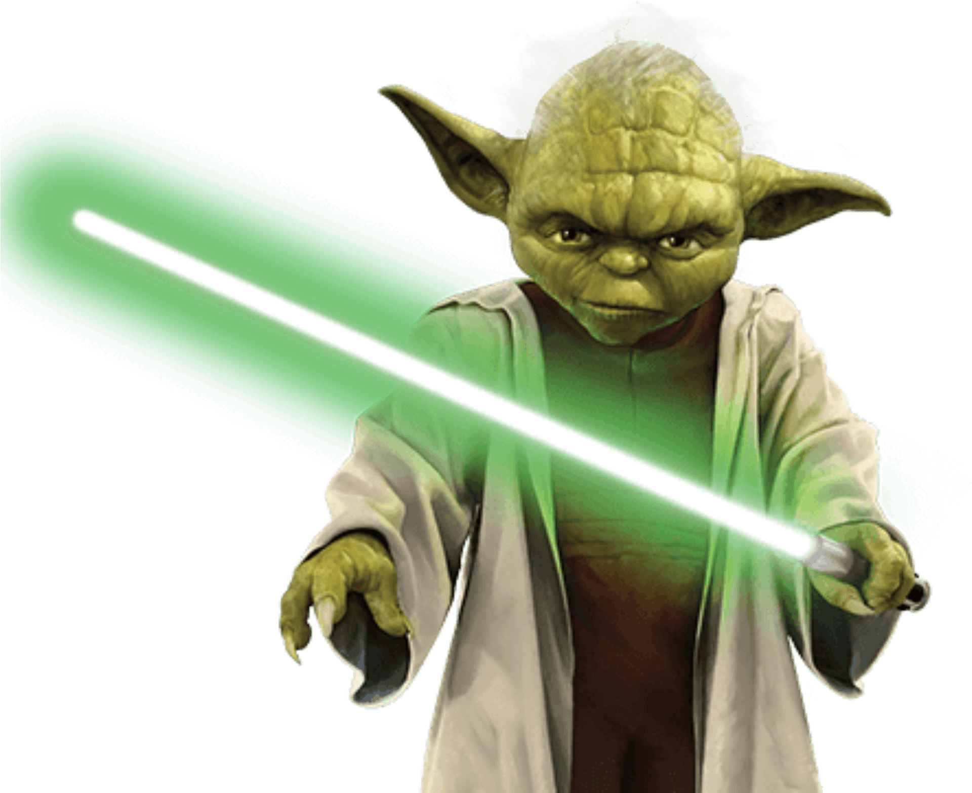 Master Yoda With Lightsaber.png PNG Image