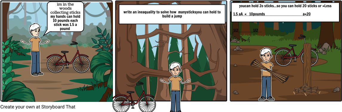 Math Problem Comic Strip Woods Scenario PNG Image