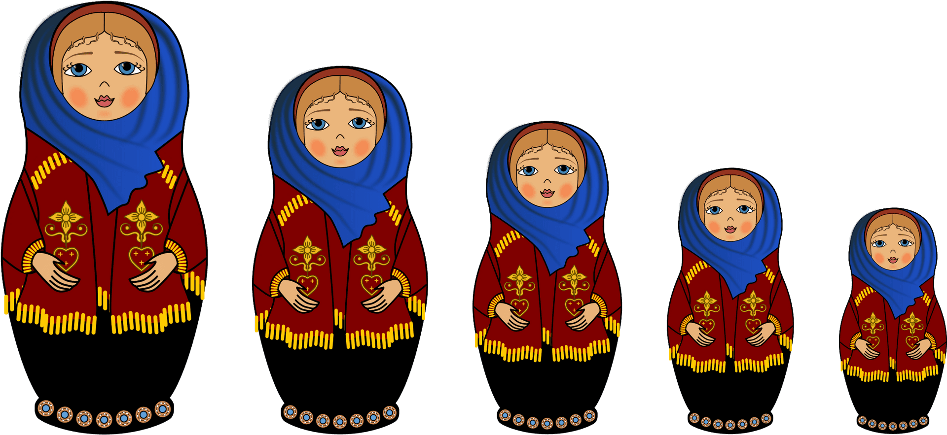 Matryoshka Dolls Set PNG Image