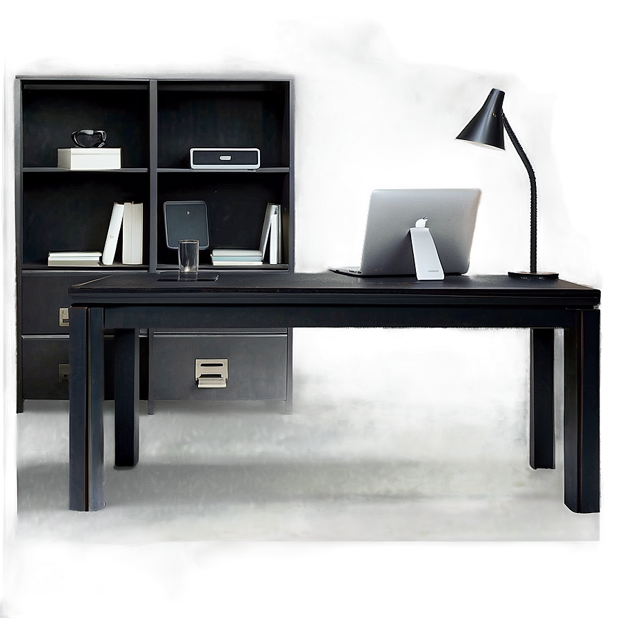 Matte Black Office Table Png Ebh49 PNG Image