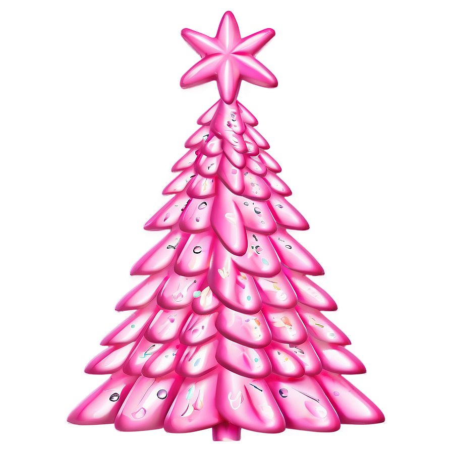 Matte Pink Christmas Tree Png Cwn PNG Image