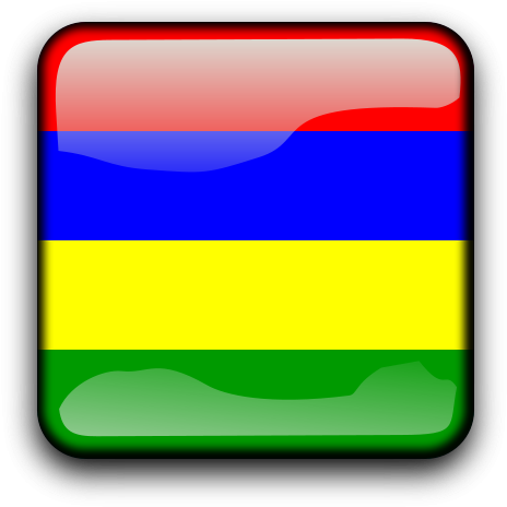 Mauritius Flag Button Design PNG Image