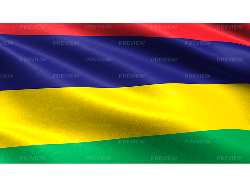 Mauritius Flag Waving Texture PNG Image