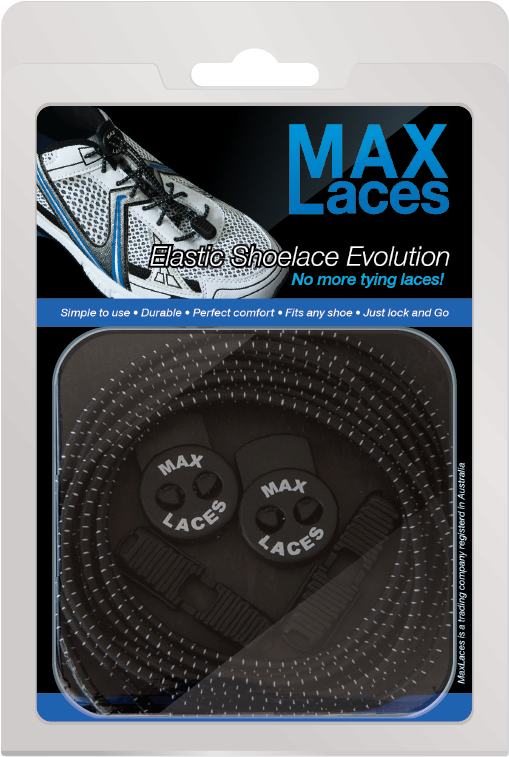 Max Laces Elastic No Tie Shoelaces Packaging PNG Image