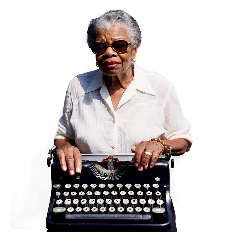 Maya Angelou And Her Typewriter Png 06282024 PNG Image