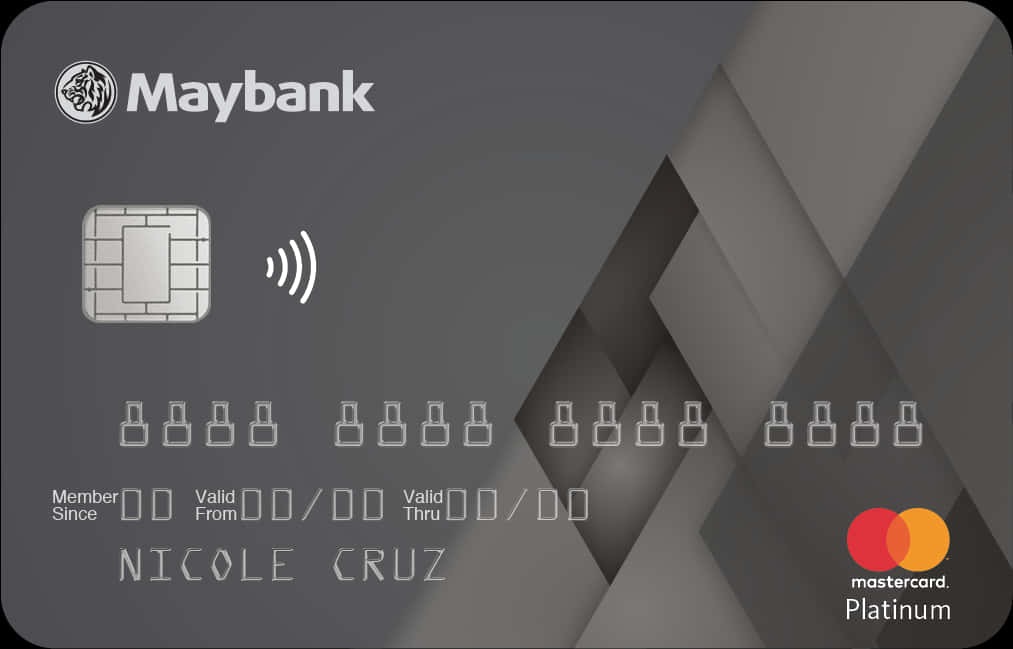 Maybank Platinum Mastercard Design PNG Image