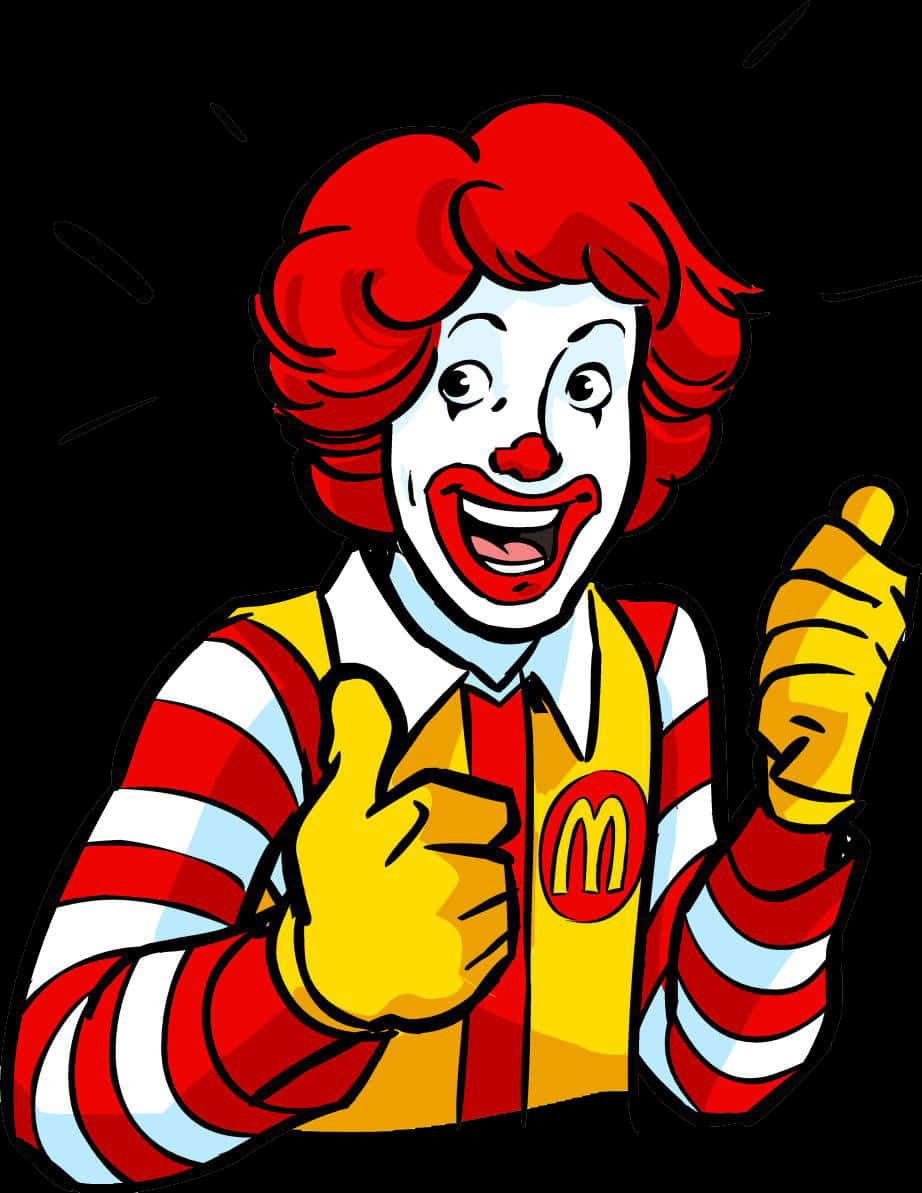 Mc Donalds Clown Character Thumbs Up PNG Image