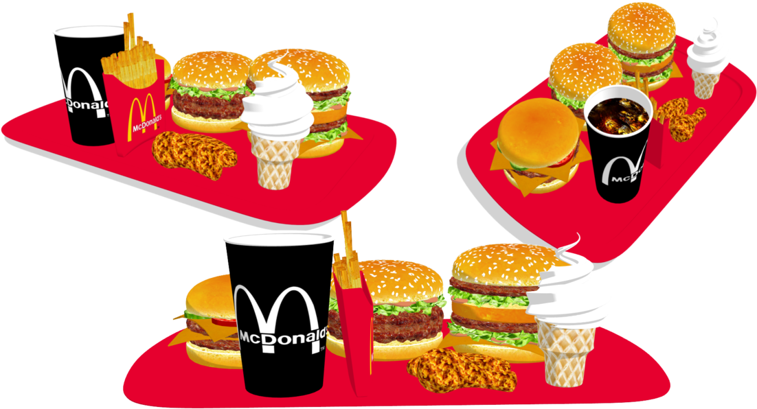 Mc Donalds Food Items Collage PNG Image