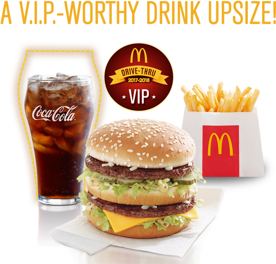 Mc Donalds V I P Upsize Promotion PNG Image