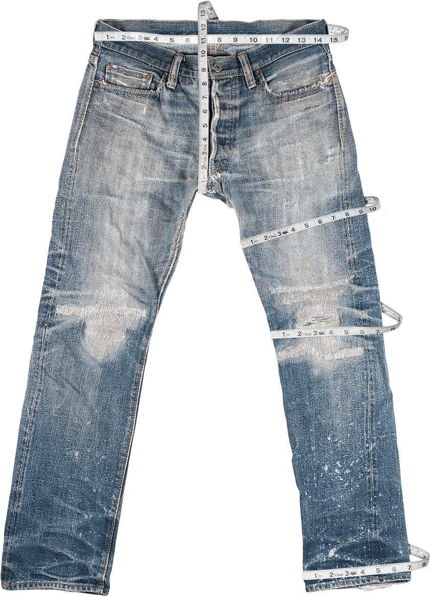 Measuring Denim Jeanswith Tape PNG Image