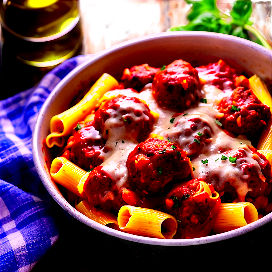 Meatball Pasta Bake Png Hhm PNG Image