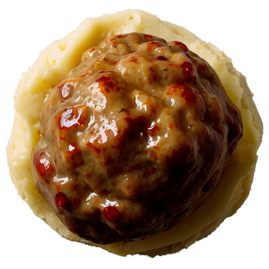 Meatball With Mashed Potatoes Png Adv75 PNG Image