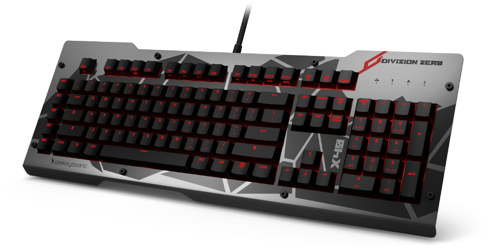 Mechanical Gaming Keyboard Red Backlit Keys PNG Image