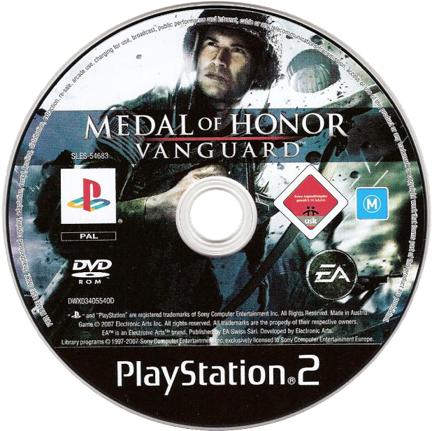 Medalof Honor Vanguard P S2 Game Disc PNG Image