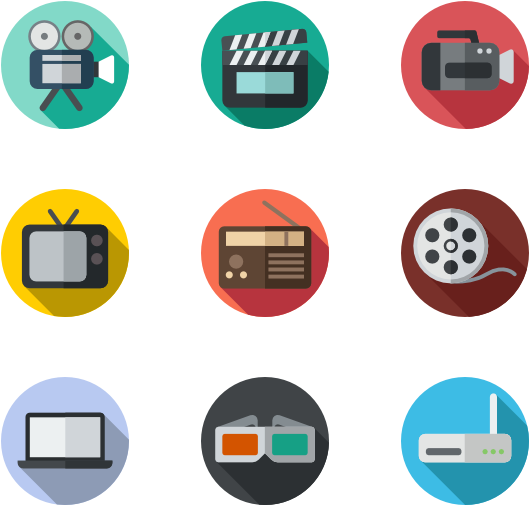 Media Icons Collection PNG Image