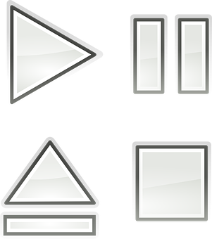 Media Player Buttons Vector PNG Image