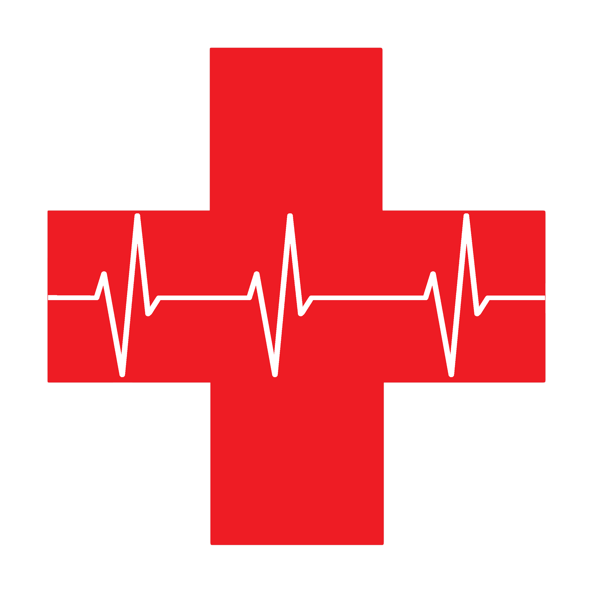 Medical Cross Heartbeat Symbol PNG Image