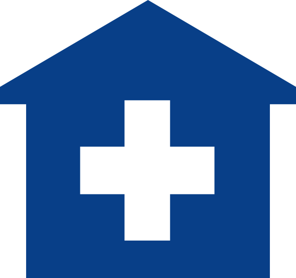 Medical_ House_ Symbol_ Blue_ Background PNG Image