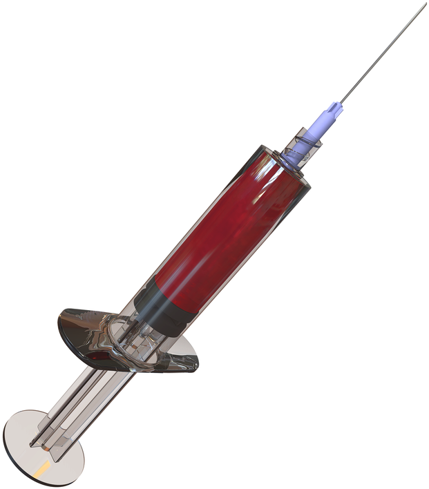 Medical Syringe Filled With Red Substance PNG Image