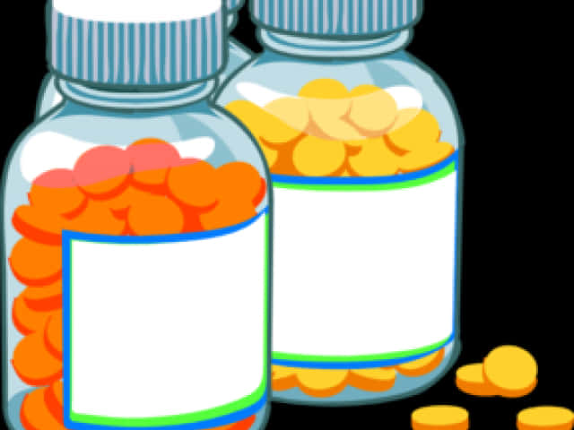 Medication Bottles Vector Illustration PNG Image