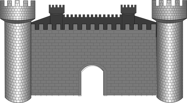 Medieval Castle Silhouette PNG Image