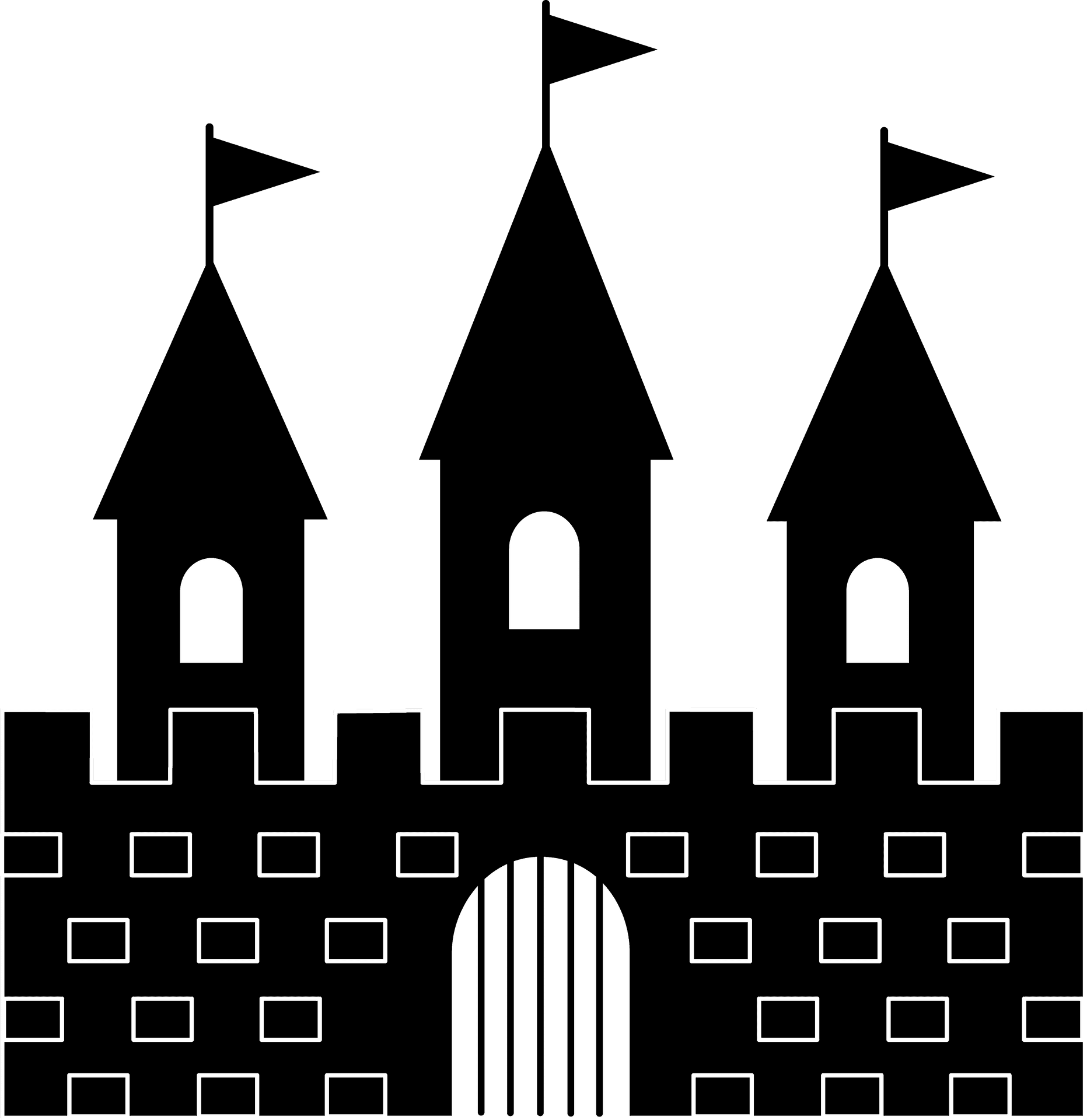 Medieval Castle Silhouette PNG Image