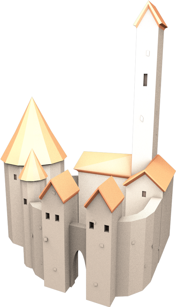 Medieval Castle3 D Model PNG Image