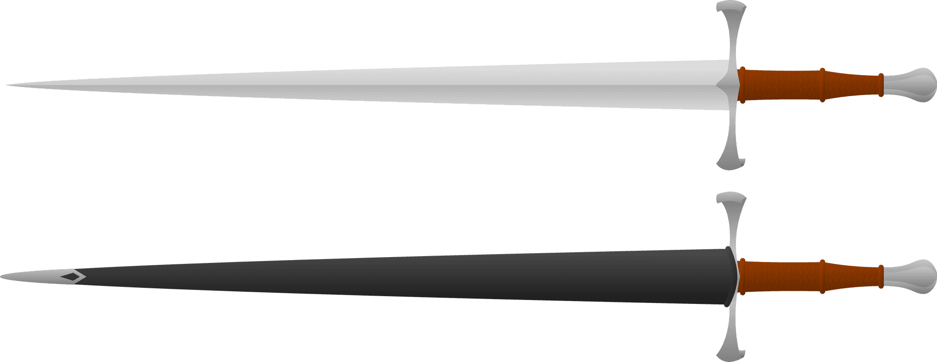 Medieval Daggerwith Scabbard PNG Image