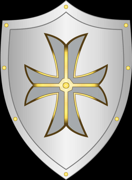 Medieval Knight Cross Shield PNG Image