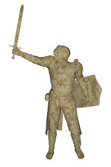 Medieval Knight Statue Pose PNG Image