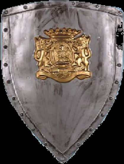 Medieval Shieldwith Golden Crest PNG Image